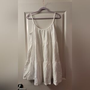Braided strap white beach dress